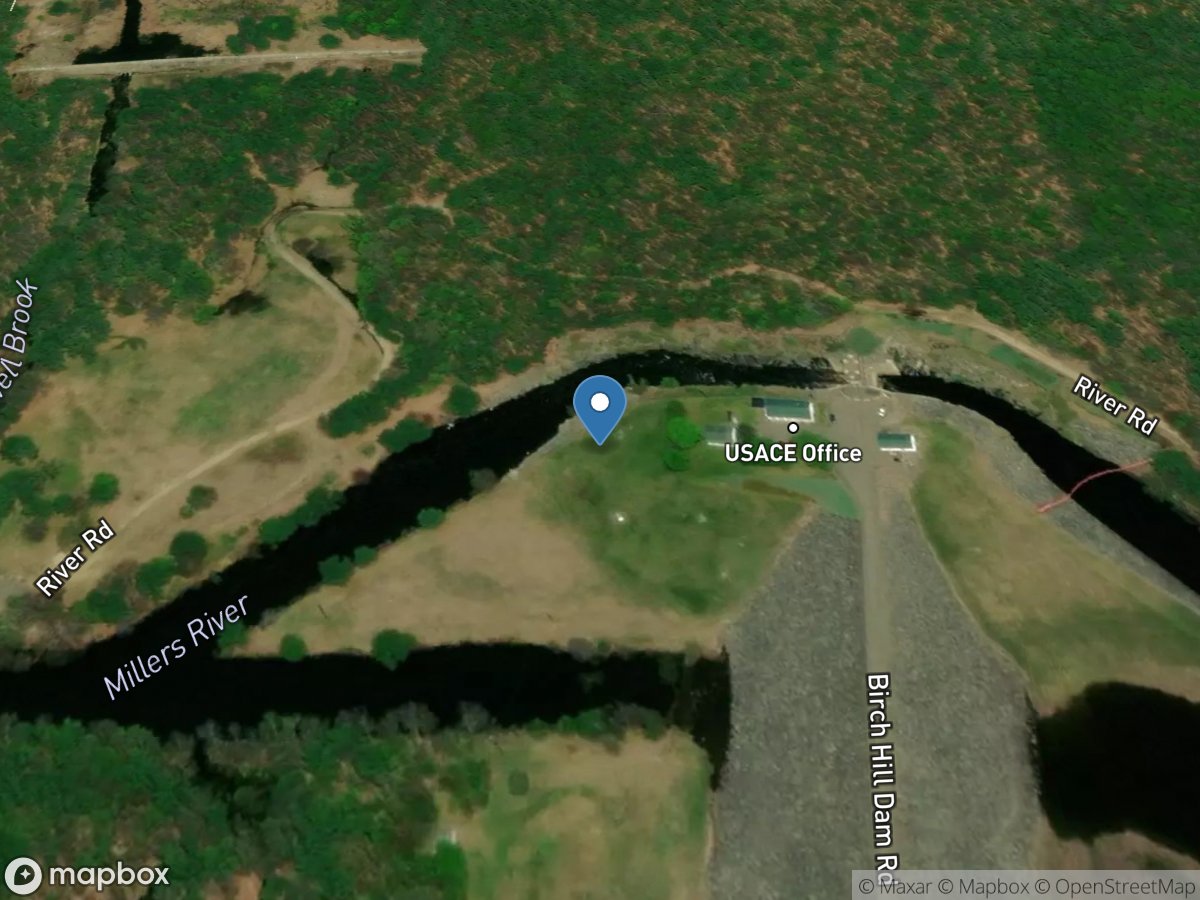Millers River below Birch Hill DAM at South Royalston, MA location