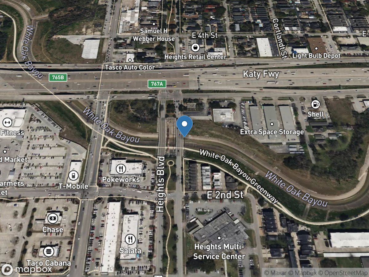 Whiteoak Bayou at Houston, TX location