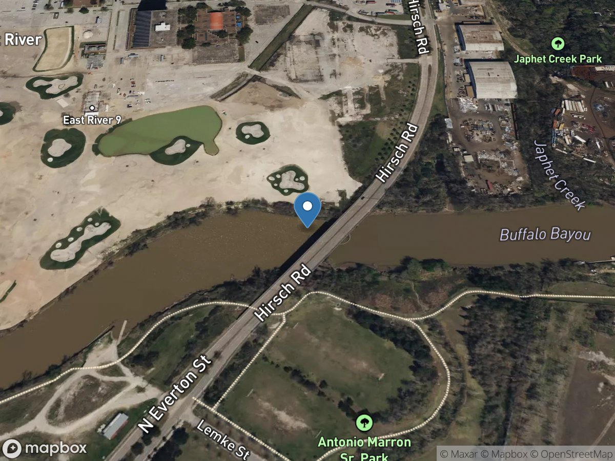 Buffalo Bayou at Hirsch St, Houston, TX location