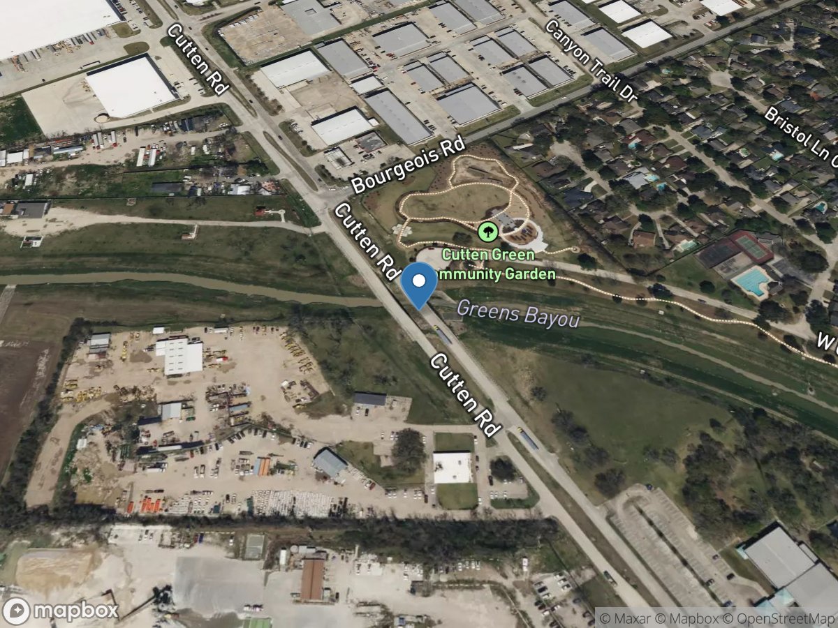 Greens Bayou at Cutten Road near Houston, TX location