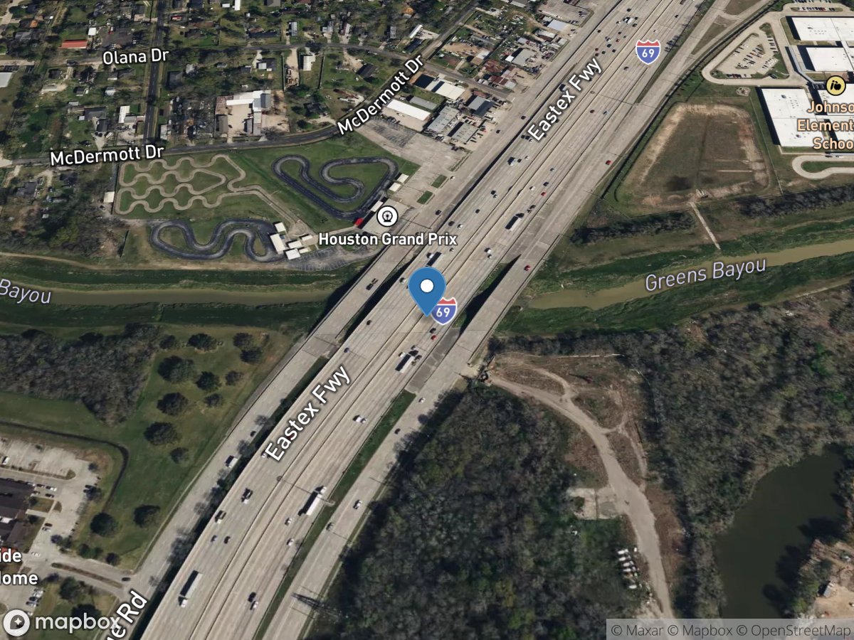 Greens Bayou near Houston, TX location