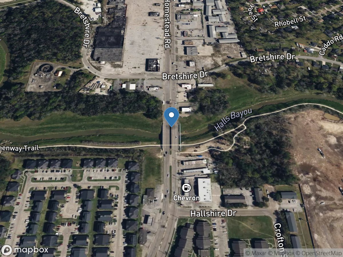 Halls Bayou at Homestead Blvd, Houston, TX location