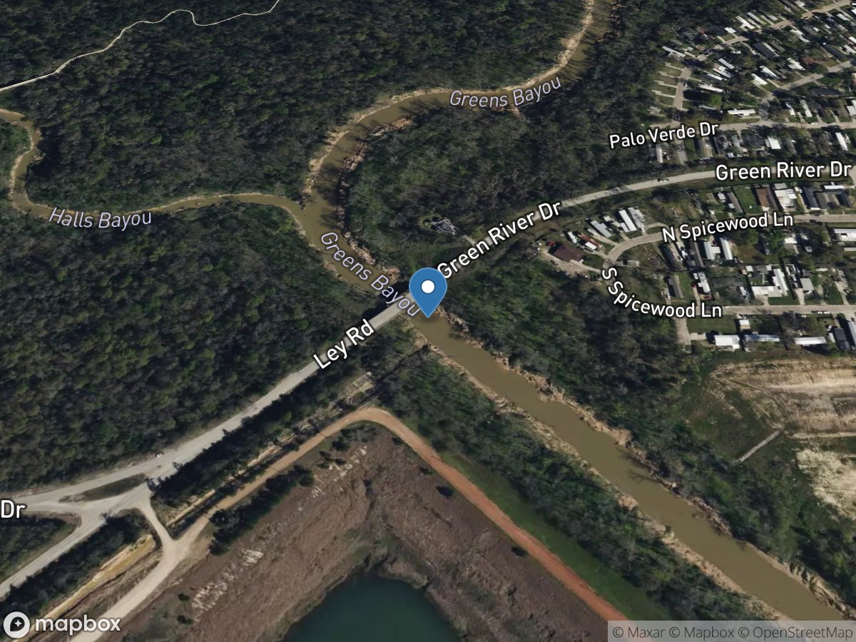 Greens Bayou at Ley Rd, Houston, TX location
