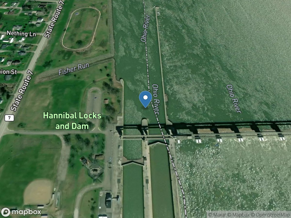 Ohio River at Hannibal Lock and DAM (upper), OH location