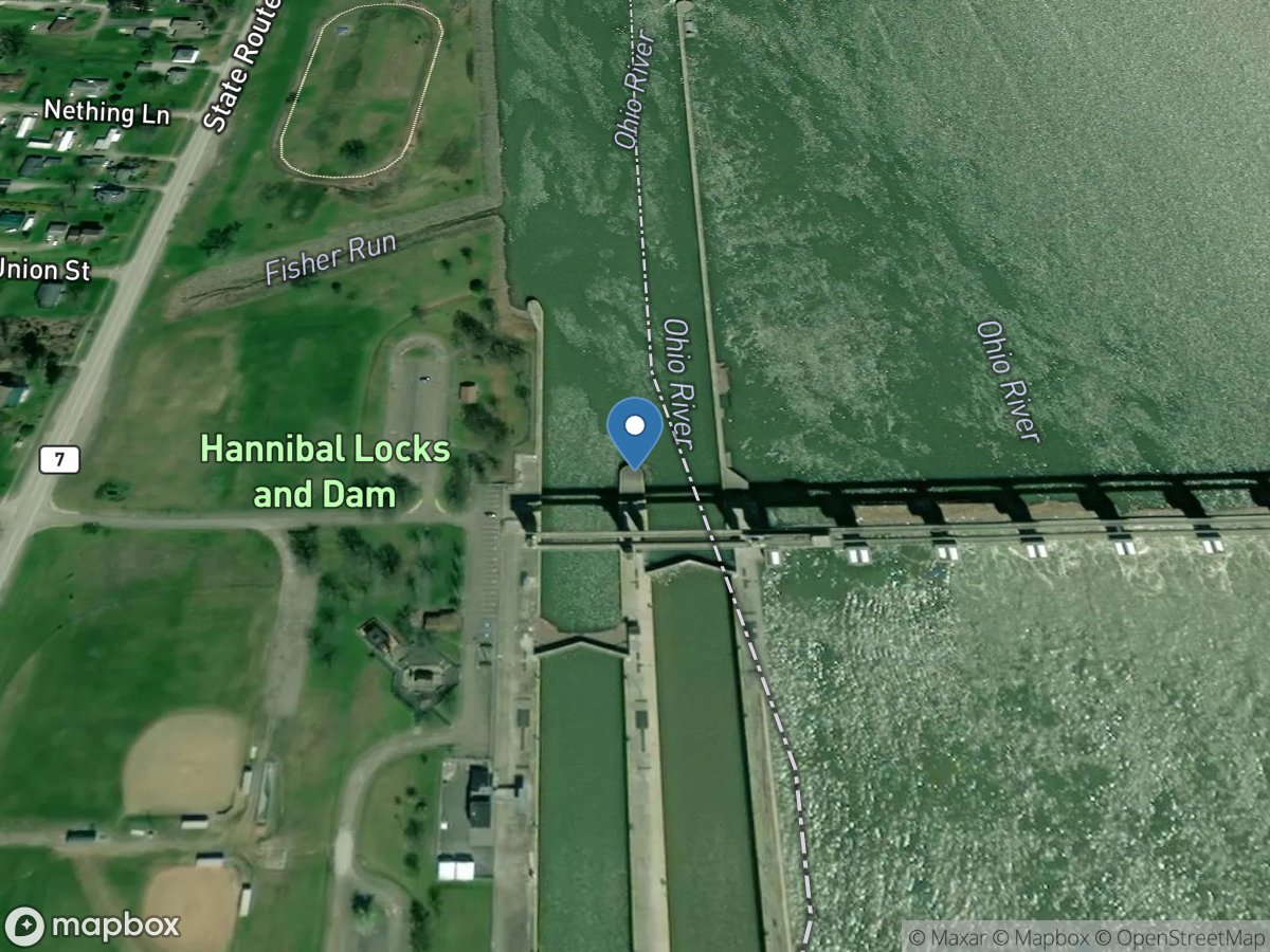 Ohio River at Hannibal Lock and DAM (lower), OH location