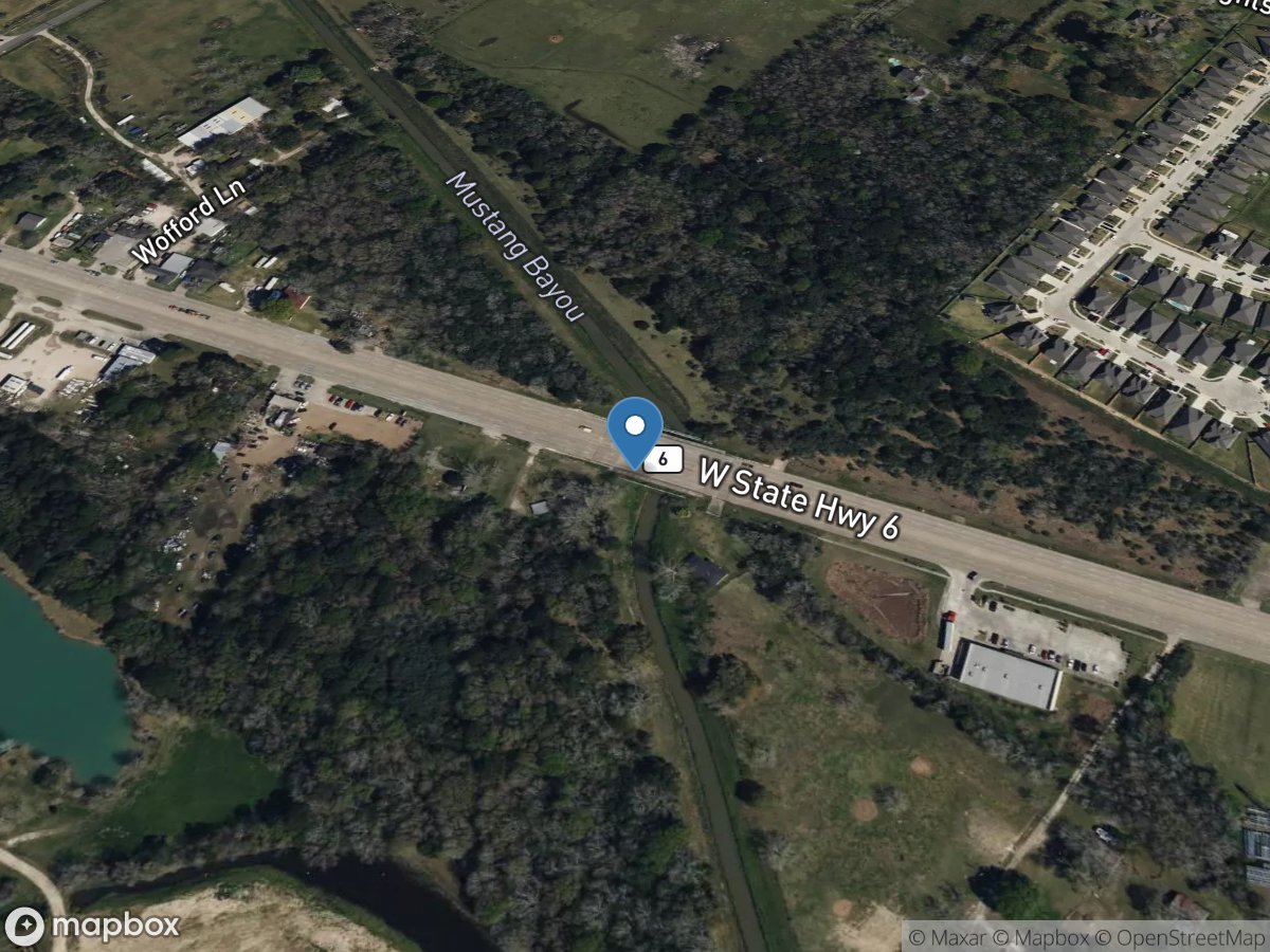 Mustang Bayou at SH 6 near Alvin, TX location