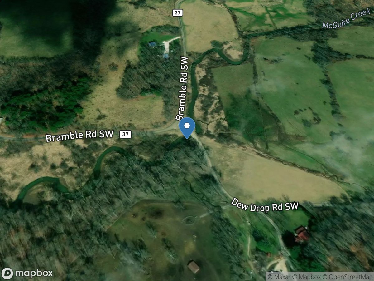 McGuire Creek above Leesville Lake OH location