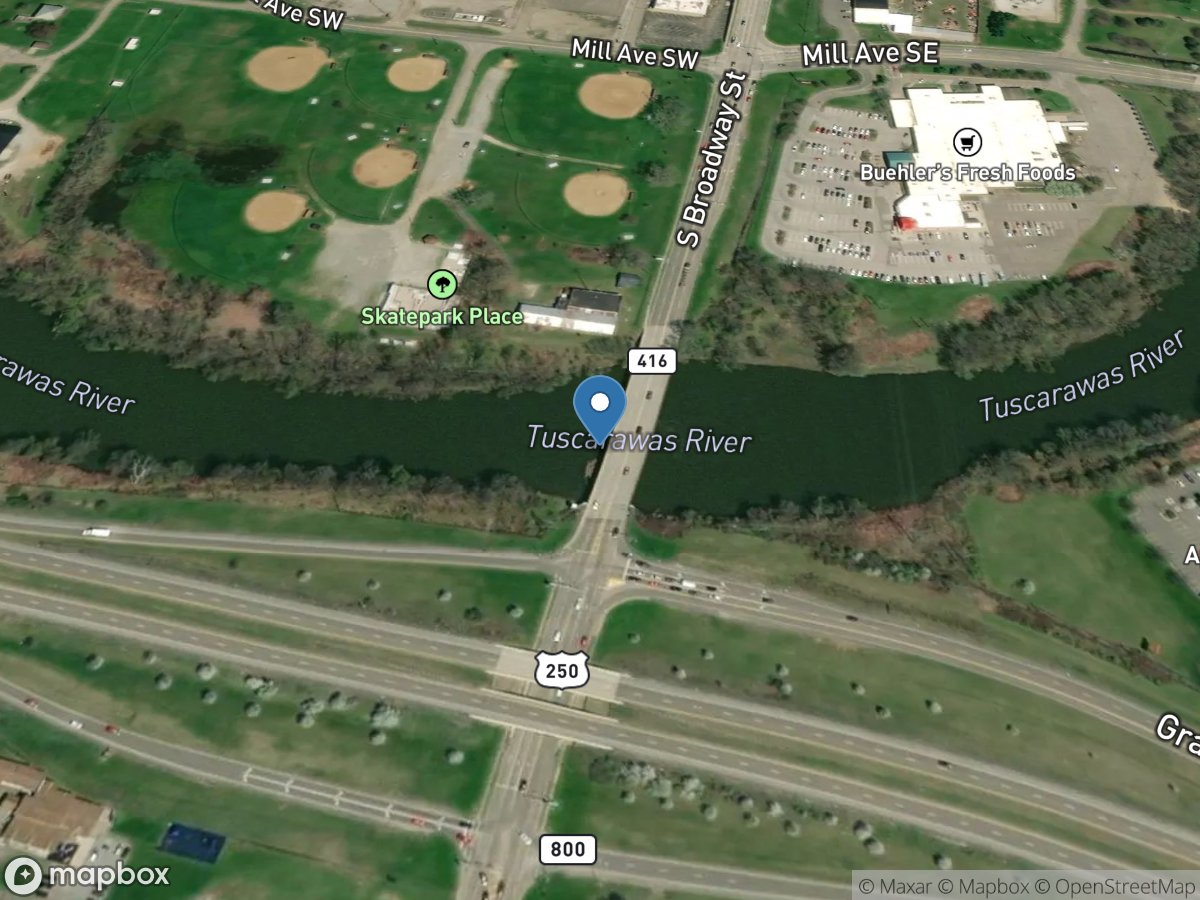 Tuscarawas River at New Philadelphia OH location