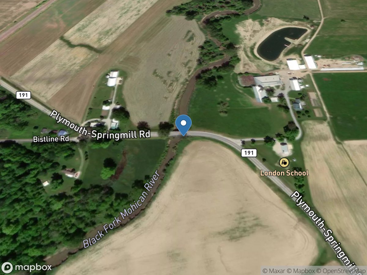 Black Fork Mohican River near Shelby OH location