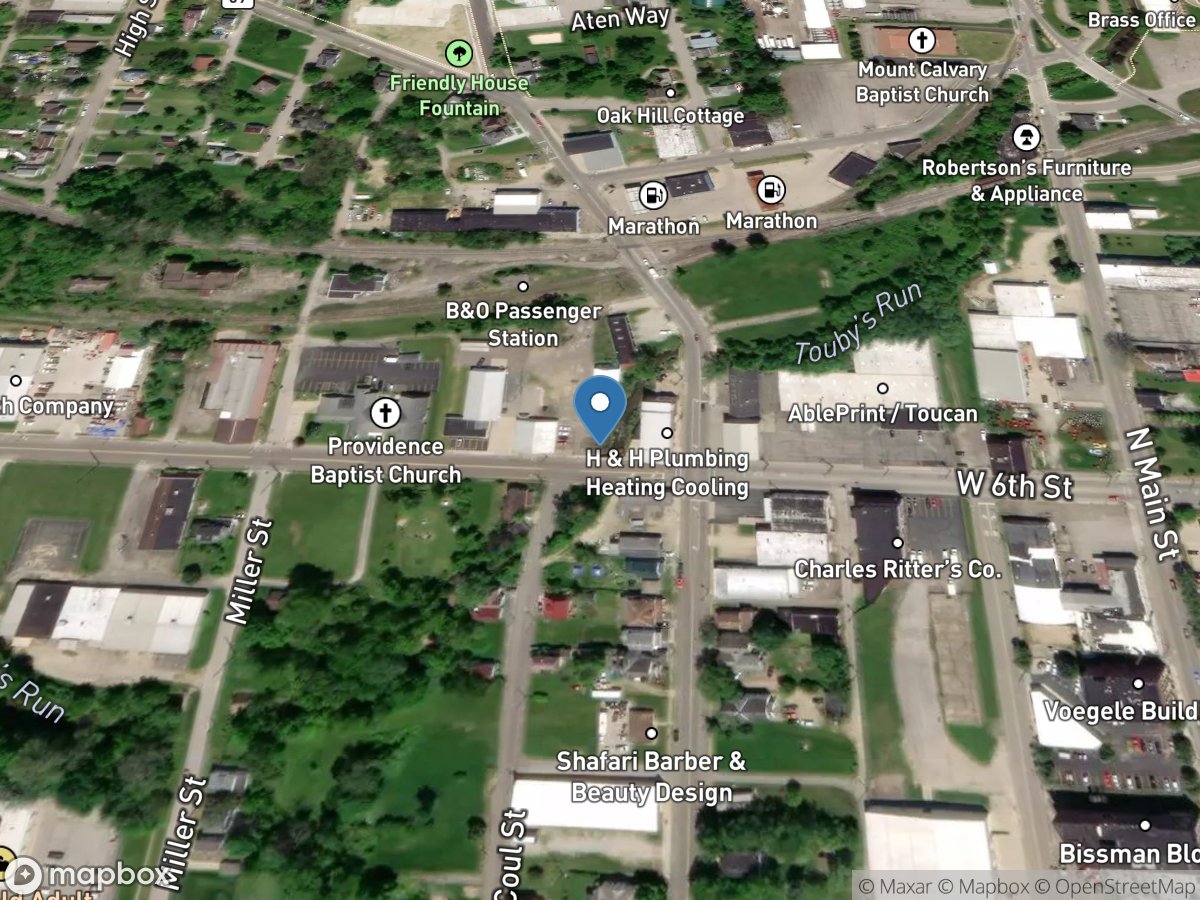 Touby Run at West 6th Street at Mansfield OH location