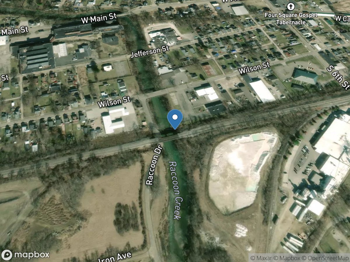 Raccoon Cr. bl. Wilson Street at Newark OH location