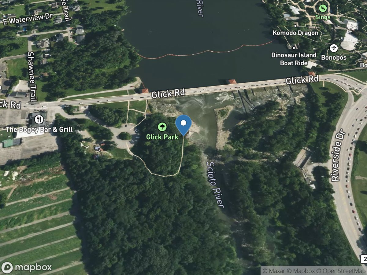 Scioto R. at O'Shaughnessy Dam near Dublin OH location