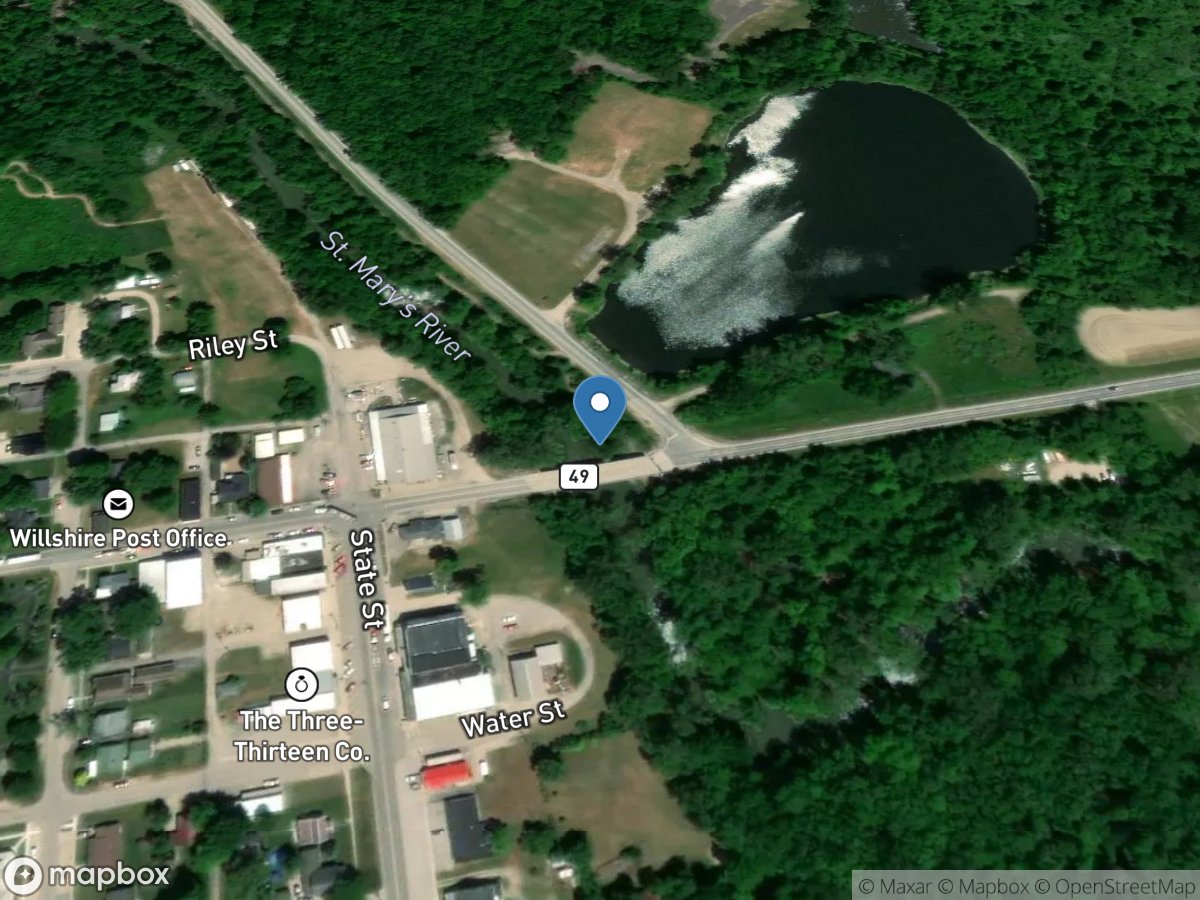 St Marys River at Walcot Street at Willshire OH location