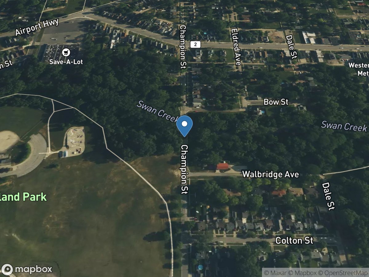 Swan Creek at Champion Street at Toledo OH location