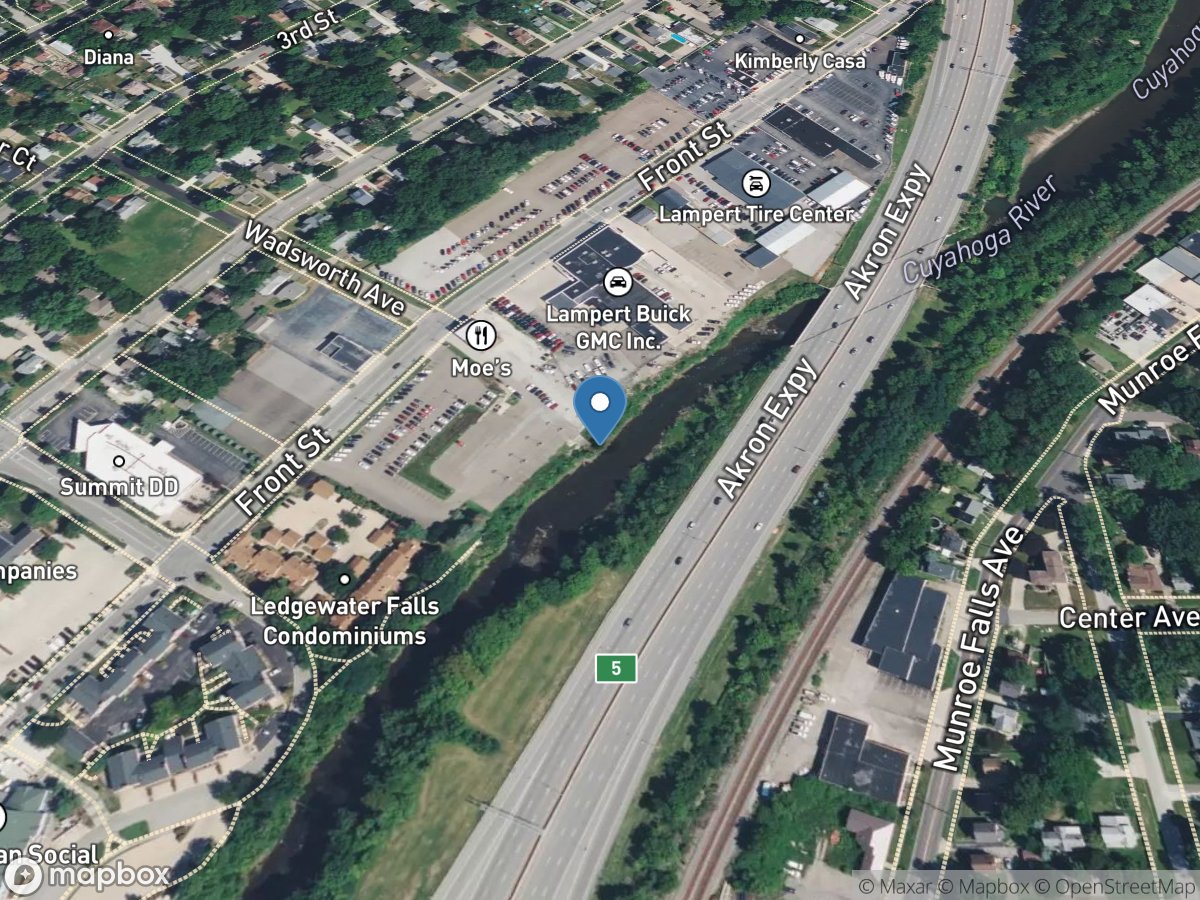 Cuyahoga River at Cuyahoga Falls OH location