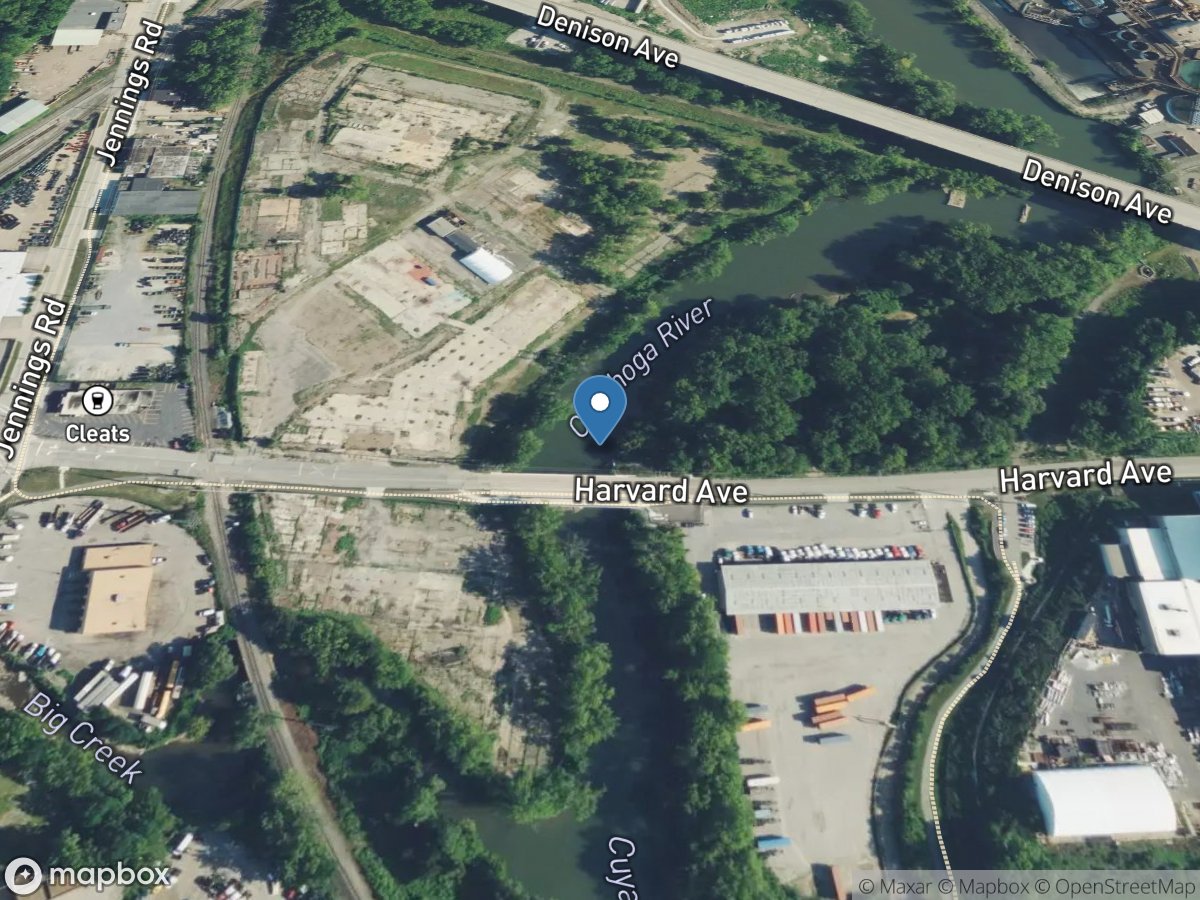 Cuyahoga River at Lower Harvard Brdg in Cleveland OH location