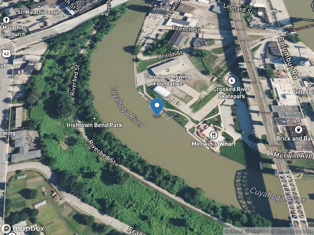 Cuyahoga River at Rivergate Park at Cleveland OH location