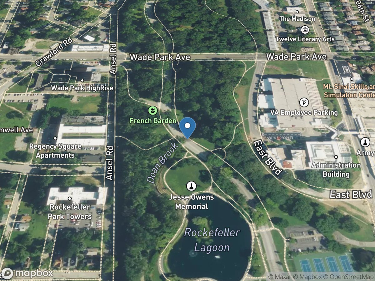 Doan Brook at MLK Jr Drive at Cleveland OH location