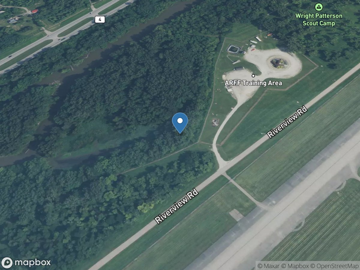 Bass Lake outflow channel below WPAFB FTA1 OH location