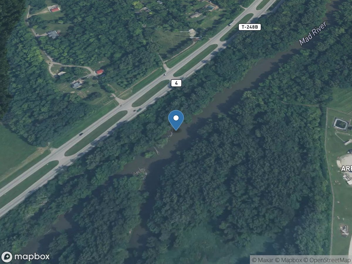 Mad River above Bass Lake outflow near Fairborn OH location