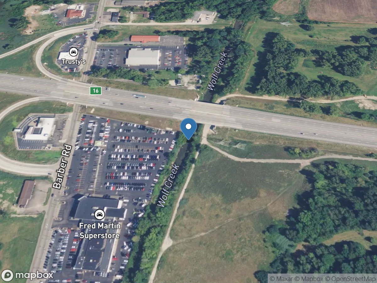 Wolf Creek below I76 near Barberton OH location