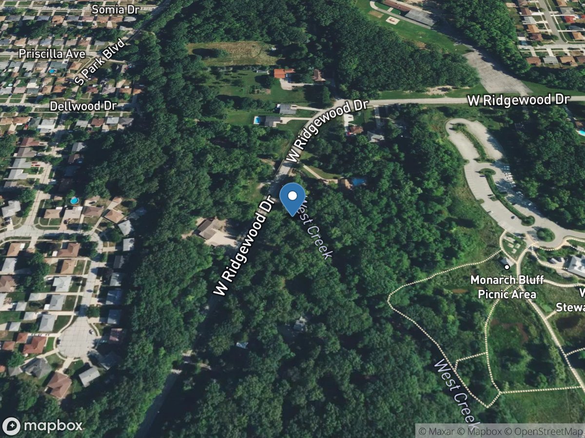 West Creek at Ridgewood Road at Parma OH location