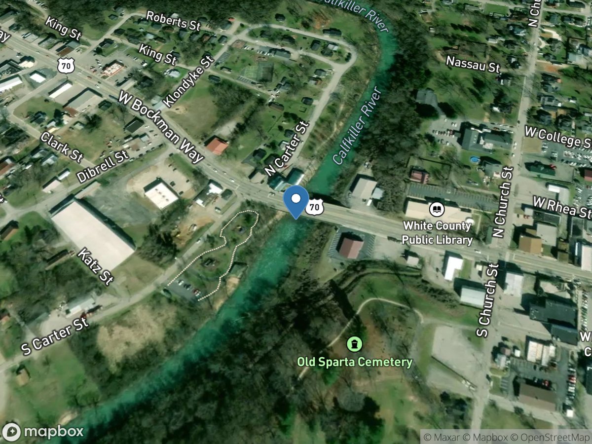 Calfkiller River at Highway 70 at Sparta, TN location