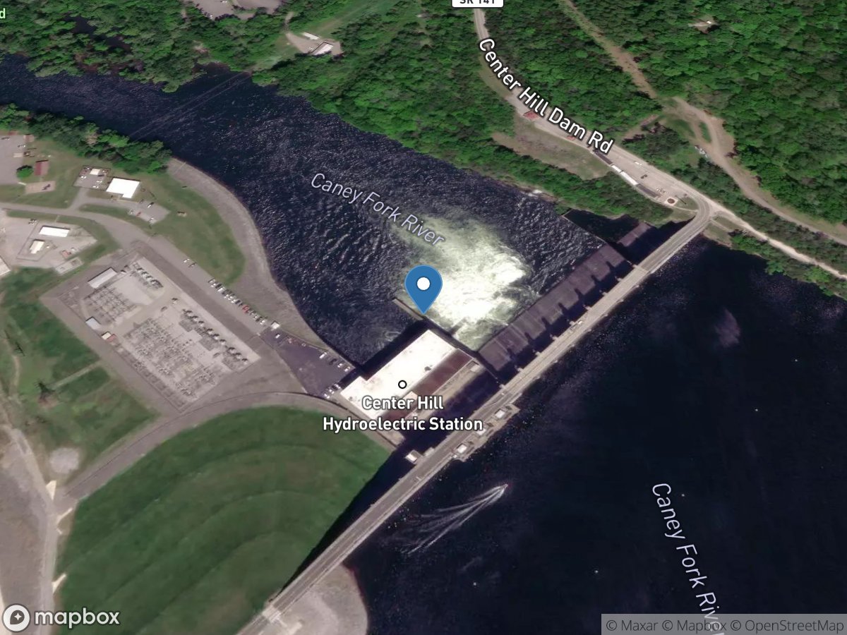 Caney Fork at Center Hill DAM (tailwater), TN location