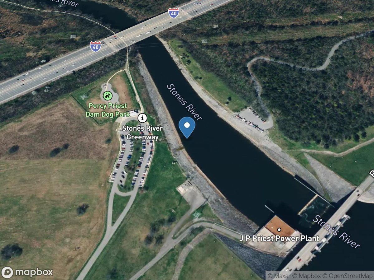 Stones River below J Percy Priest DAM, TN location