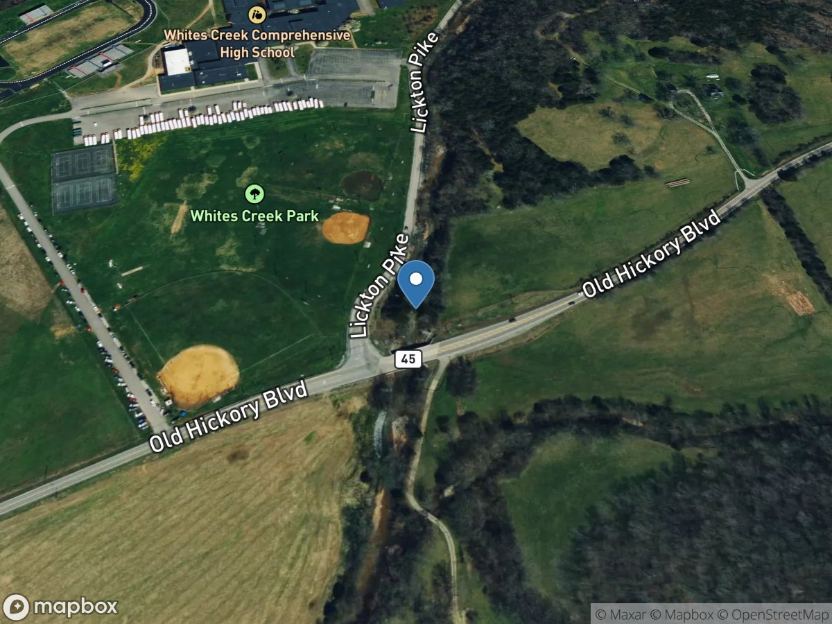 Whites Creek at Old Hickory Boulevard at Whites Creek, TN location