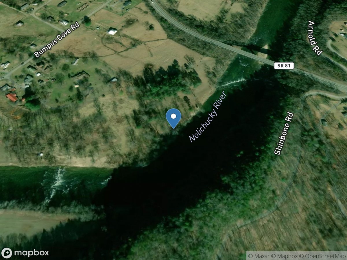 Nolichucky River at Embreeville, TN location