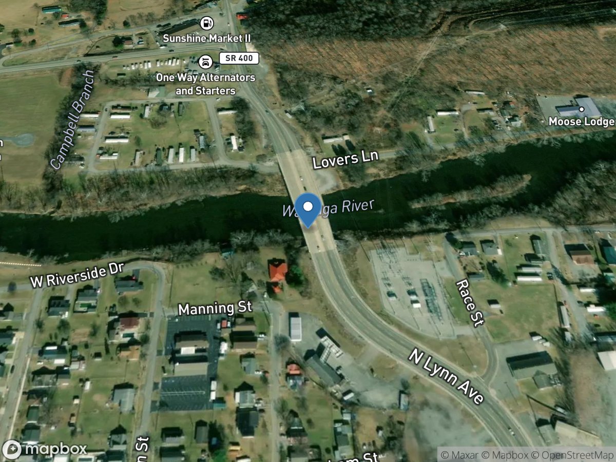 Watauga River at Elizabethton, TN location