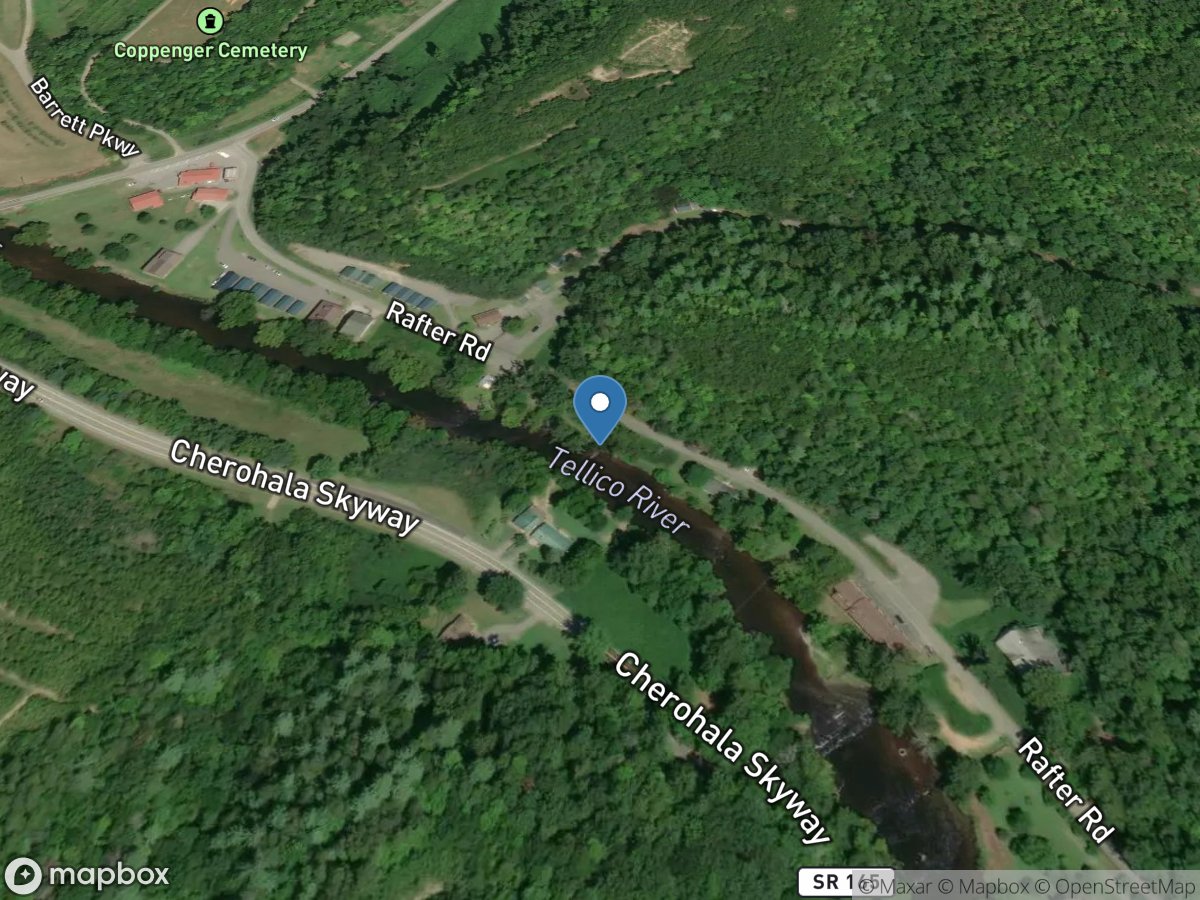 Tellico River at Tellico Plains, TN location