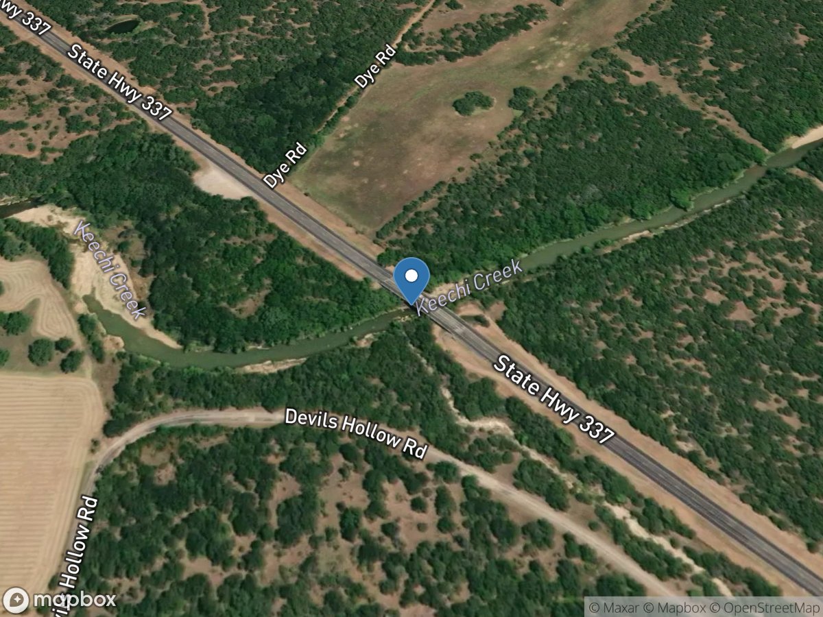 Keechi Creek at SH 337 near Graford, TX location