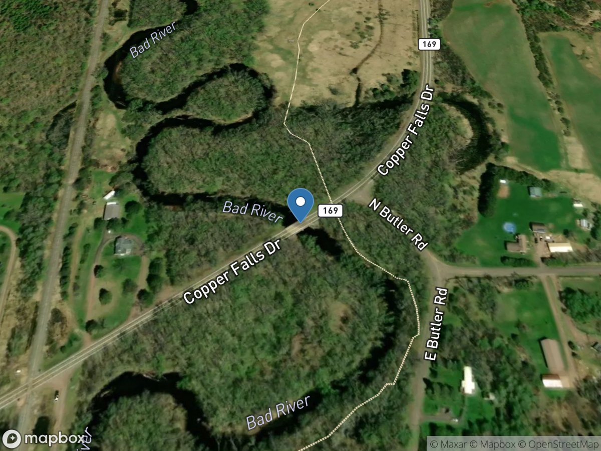 Bad River at US Highway 169 near Mellen, WI location