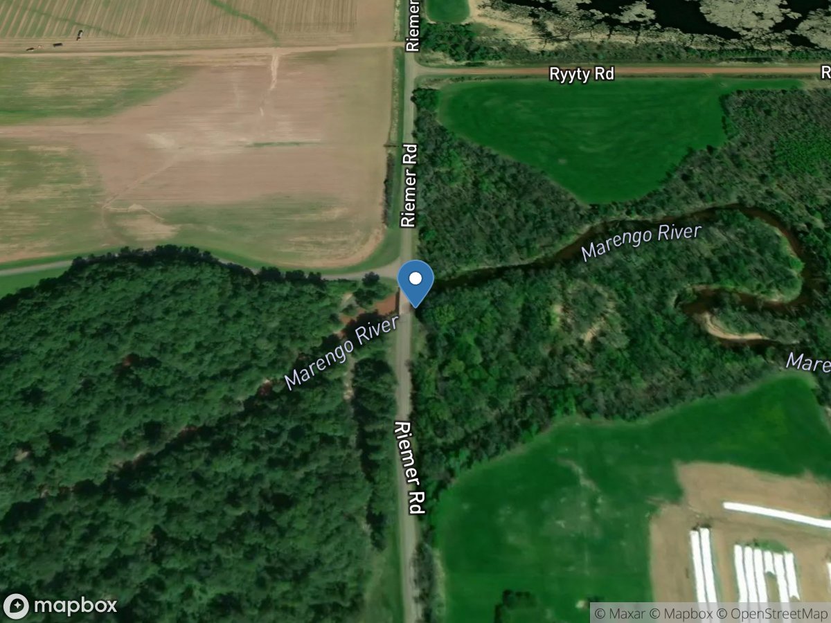 Marengo River at Riemer Road near Marengo, WI location