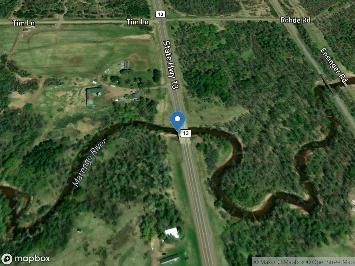 Marengo River at Marengo, WI location