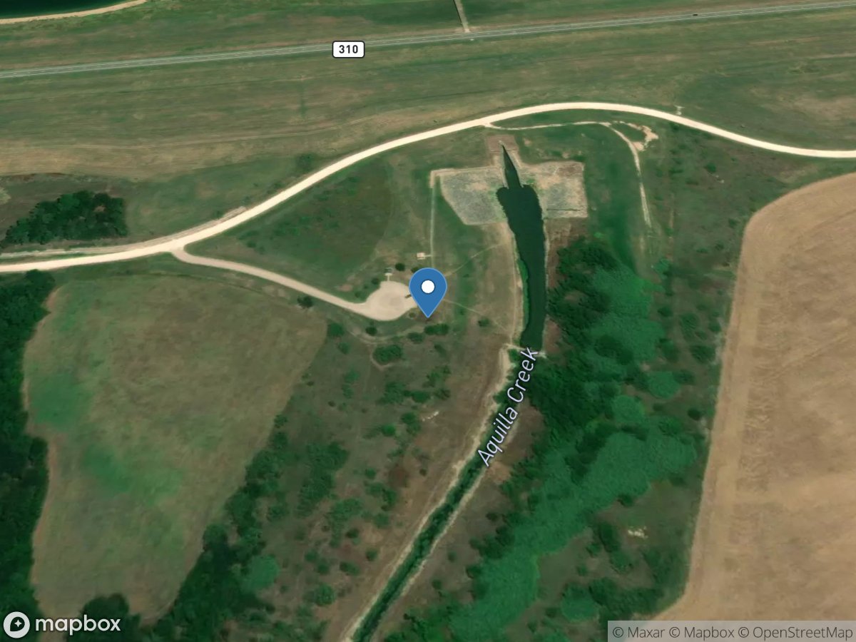 Aquilla Creek above Aquilla, TX location