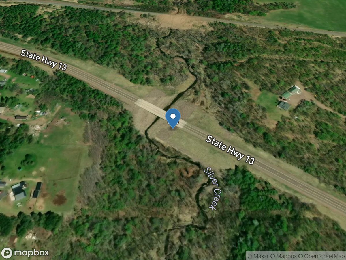 Silver Creek at Highway 13 at High Bridge, WI location