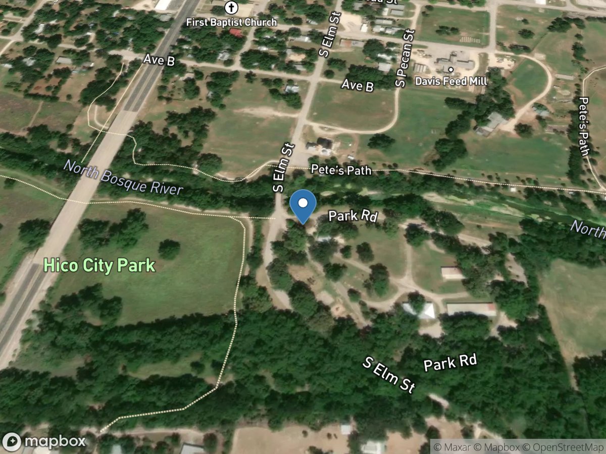 N Bosque Rv at Hico, TX location