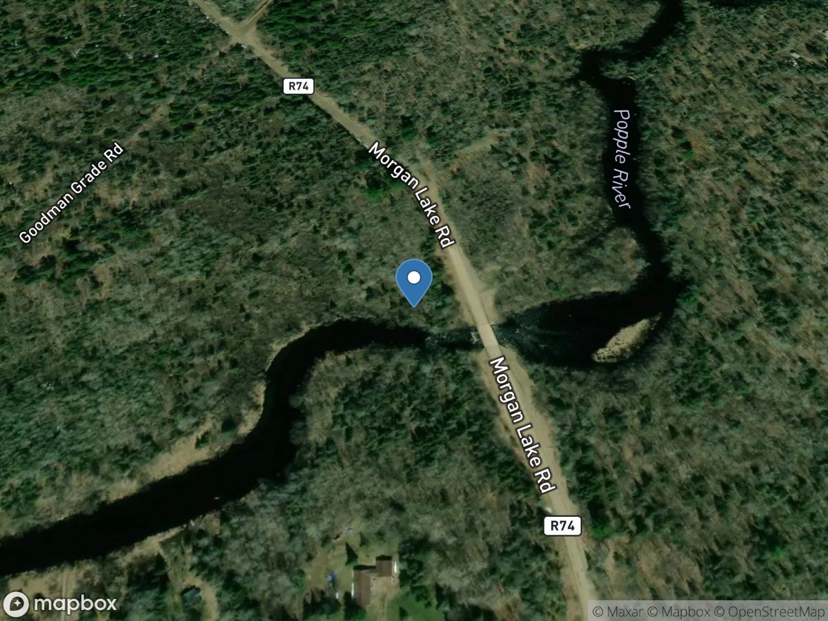 Popple River near Fence, WI location