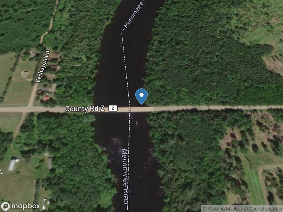 Menominee River below Pemene Creek near Pembine, WI location