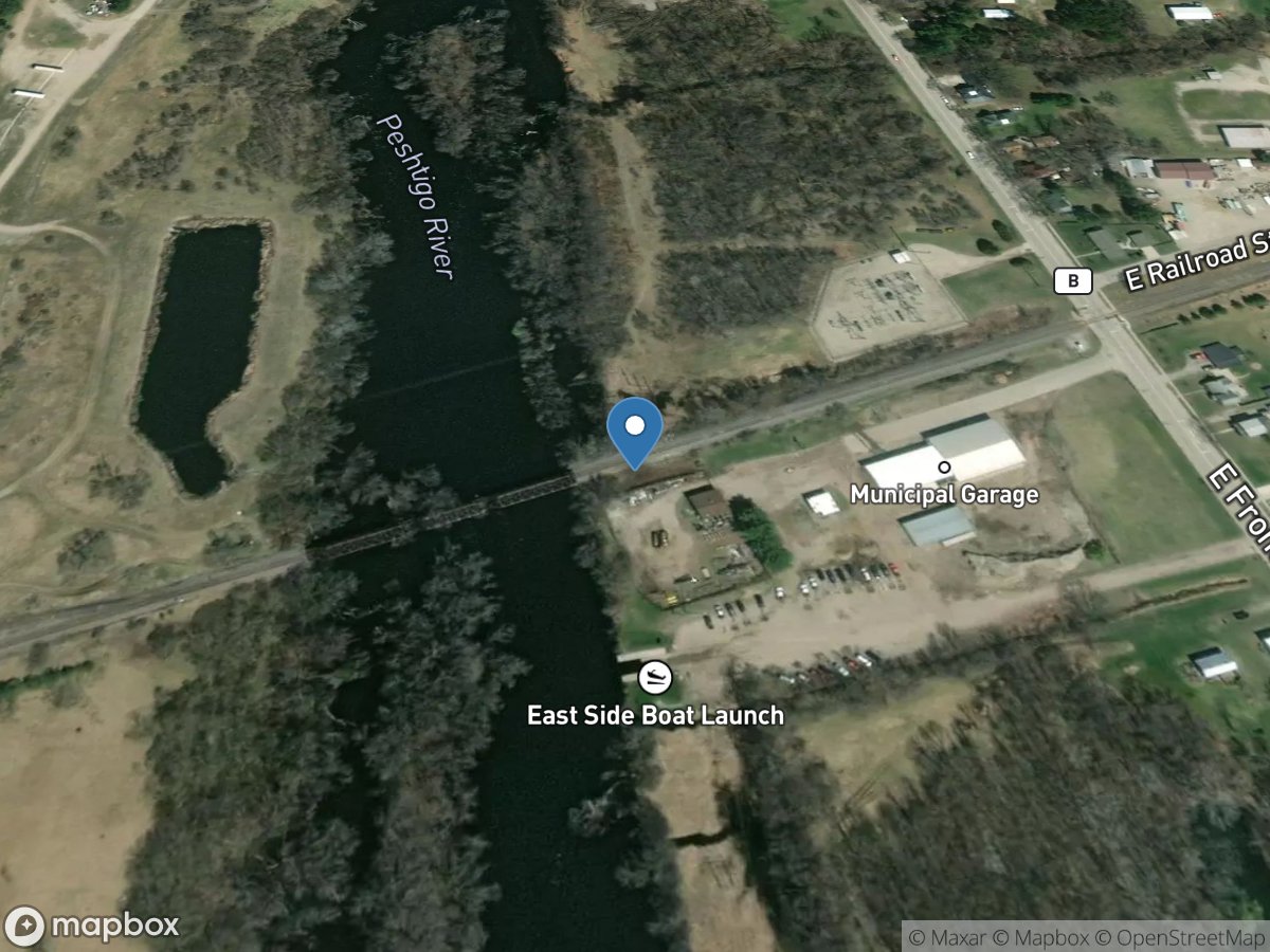 Peshtigo River at Peshtigo, WI location