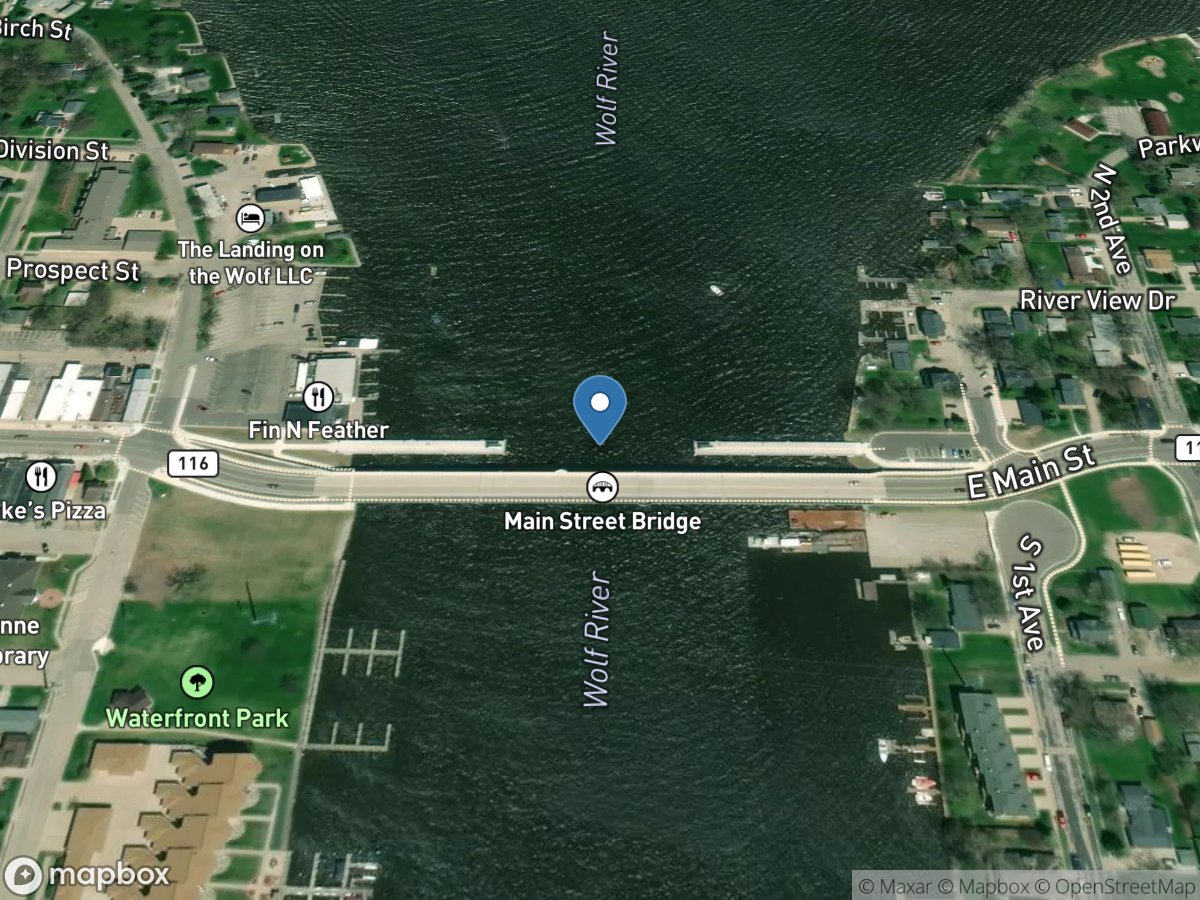 Wolf River at Winneconne, WI location