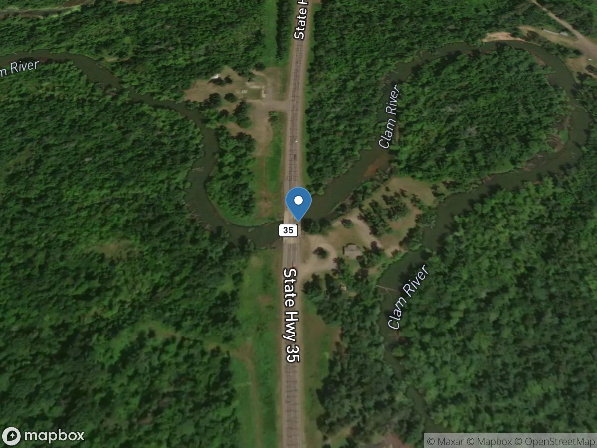 CLAM RIVER At Highway 35 Near WEBSTER, WI location