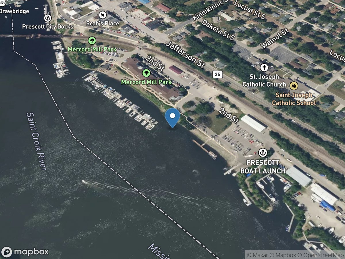 Mississippi River at Prescott, WI location