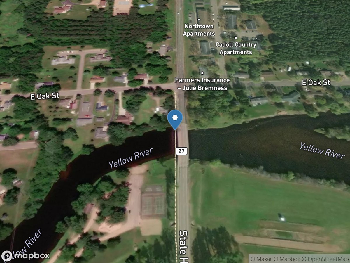 Yellow River at Cadott, WI location