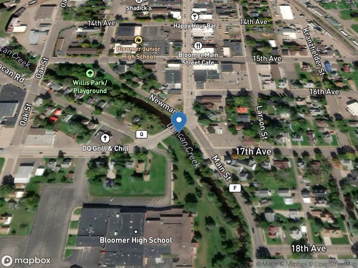 Duncan Creek at Bloomer, WI location