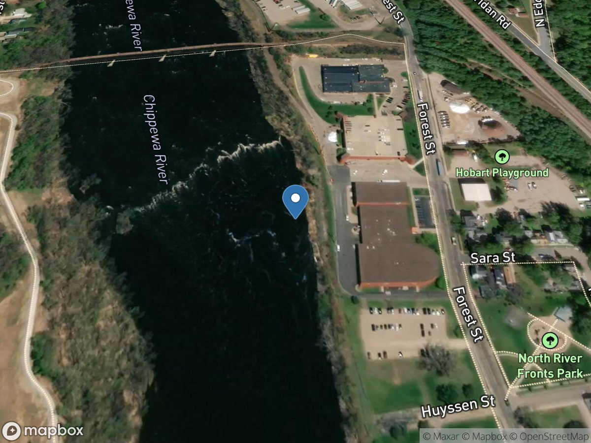 Chippewa River below Dells DAM at Eau Claire, WI location