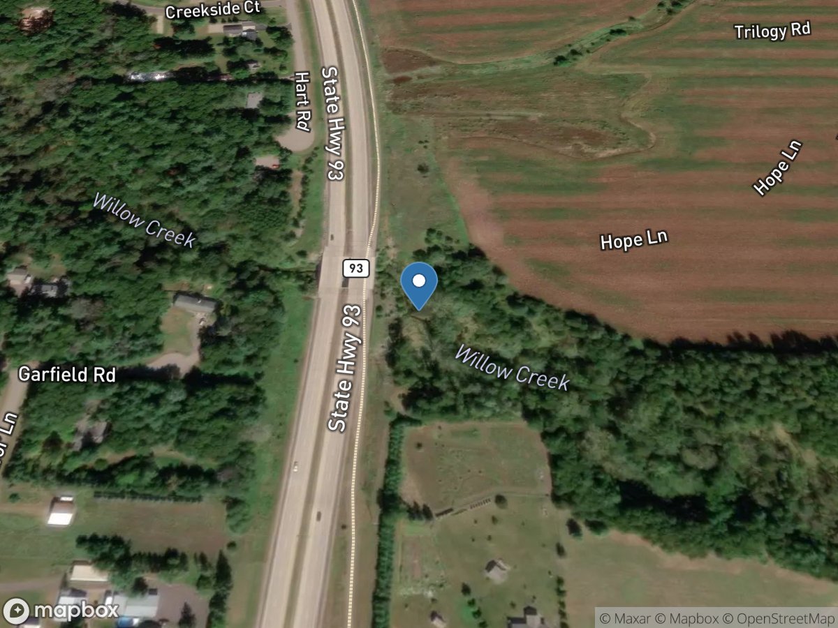 Willow Creek near Eau Claire, WI location